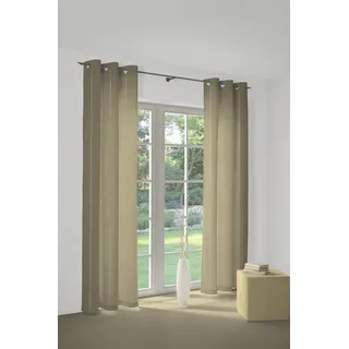 Vorhang WIRTH "Felsted" Gr. 3, grau (taupe), B:132cm H:220cm, Jacquard, Polyester, Gardinen, Vorhang