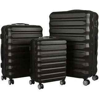 Relaxdays Koffer-Set 3-tlg. schwarz