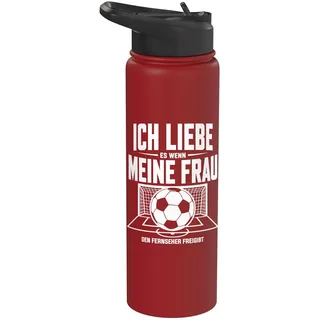 Ich Liebe Meine Frau Fernseher Freigibt Fußball Spieltag Stainless Steel Insulated Water Bottle