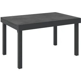 Ambia Garden Gartentisch , Anthrazit , Metall, Kunststoff , rechteckig , eckig , 135x270x75 cm , ausziehbar , Gartenmöbel, Gartentische, Gartentische ausziehbar