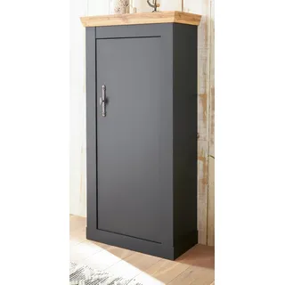 Kommode "Ribera" in grau und Wotan Eiche Landhaus Wohn- und Esszimmer Highboard 72 x 146 cm - Dunkelgrau, Naturbelassen