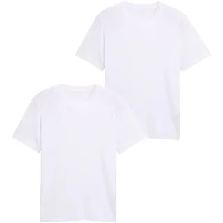Tom Tailor Herren 1048393 T-Shirts aus Baumwolle im 2er-Pack, 20000-White, M