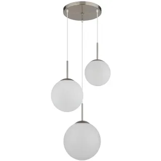 Hängeleuchte , Opal, Nickelfarben, Transparent , Metall, Kunststoff, Glas , 120 cm , Ce , Lampen & Leuchten, Leuchtenserien