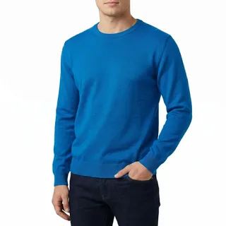 Castle Point Herren Strickpullover 100% Baumwolle – Leichter Pullover Rundhals oder V-Ausschnitt, Baumwoll Pullover Herren, Feinstrick Sweater für Freizeit Arbeit Alltag (Pfauenblau, XXL)