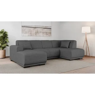 OTTO home Wohnlandschaft Polyester U-Form mit Recamiere rechts/links 3-Sitzer Grau