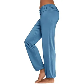 Haremshose BUFFALO, Damen, Gr. 40/42, N-Gr, grün (petrol), Web, Obermaterial: 100% Viskose, unifarben, bequem lang, Hosen Haremshose, mit gerafftem Umschlagbund