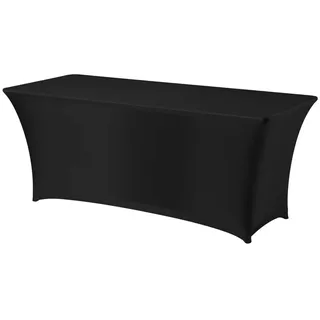HENDI Tischhusse, rechteckig, geeignet Buffetisch (810934), kein Bügeln nötig, Stoff: Easy Jersey 160 g/m2, 90% Mikropolyester/10% Elastan, 1200x760x(H) 730mm, Schwarz