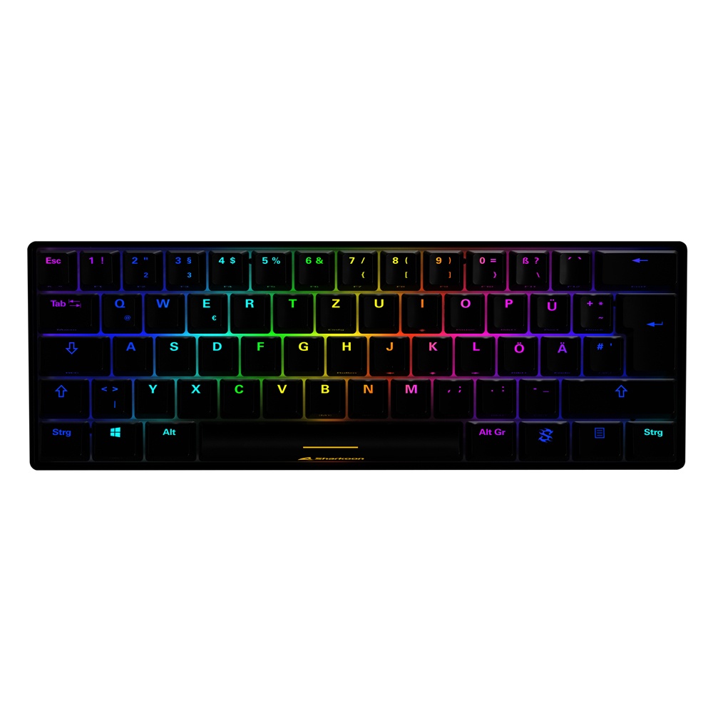 Bild von Skiller SGK50 S4 Black, 60% Layout, LEDs RGB, Kailh BLUE, hot-swap, USB, DE (4044951033775)