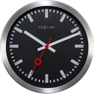 Nextime Bahnhofsuhr 19 cm 3998STZW silber/weiß