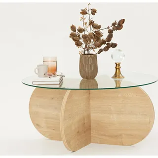 Skye Decor, Bubble - Sapphire Oak, Couchtische, Saphir-Eiche, Glas, 75 x 35 x 75 cm