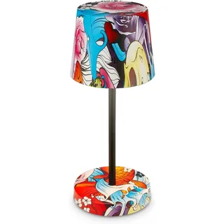 Brilo Akku Tischleuchte Piha Touch Dimmbar 26 cm Graffiti Motiv