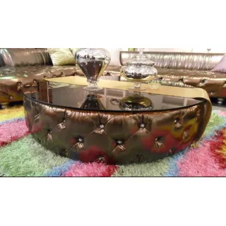 Couchtisch Chesterfield Luxus Wohnzimmer Kaffeetisch Holz Modern Neu - Braun