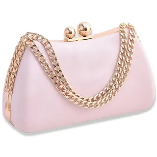 CORIOS Damen Abendtasche Marmor Clutch Bag Elegant Brauttasche Luxus Handgelenktasche Abnehmbarer Kette Handtasche Klein Tasche für Tanzparty Hochzeit Geburtstag Abendparty Rosa