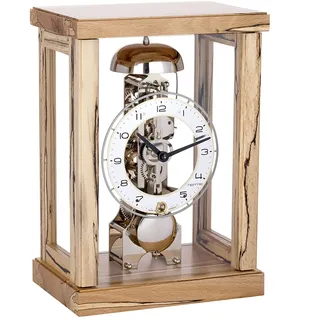 Hermle 23056-T30791 Tischuhr in puristischem Design, Eisbuche, Eisbuche Hell, 18,5cm x 26,5cm x 12,5cm