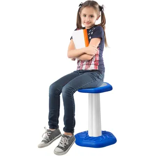 Vevor Wackelstuhl für Kinder Wackelhocker mit Schwammkissen, Kinderhocker verbessert Konzentration, Haltung und beruhigt Kinder, 70 kg belastbar Wackelhocker aus HDPE ideal für Schulen Zuhause Blau