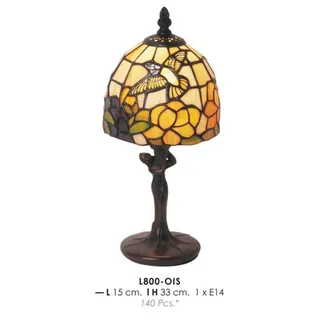 Casa Padrino Tiffany Tischleuchte im Jugendstil, Buntglas-Lampe mit 140 Glasteilen, Durchmesser 15 cm, Höhe 33 cm L800