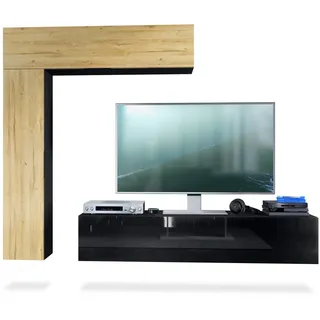 Vladon Wohnwand, Holzwerkstoff, cm, Wohnzimmer, Wohnwände, Anbauwände