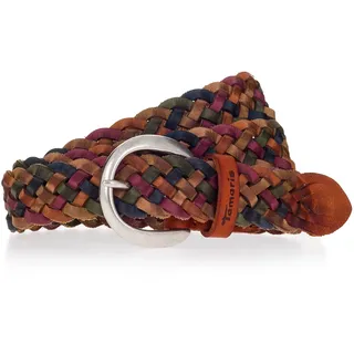 Flechtgürtel TAMARIS "Dana Silver", Damen, Gr. 100, bunt (varied), Rindsleder, Flechtoptik, mehrfarbig, Gürtel Flechtgürtel, mit individueller Längenverstellung, aus Rindsleder, 3 cm breit