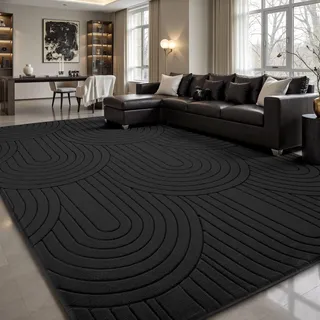 Sour Lemon Teppich Wohnzimmer 140x200, Schwarz Waschbarer Wohnzimmerteppich