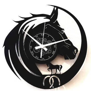 Instant Karma Clocks Pferd Design Wanduhr 0,00 schwarz