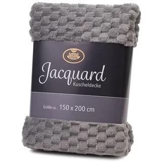 Gözze Wohndecke Jacquard, 100% Polyester (Mikrofaser), 150 x 200 cm - Silber