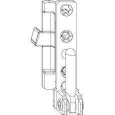 Bild Ecklager DT130 für Holzfenster rechts, Falzluft 4mm, Überschlag 15mm, Tragkraft 130kg, Stahl verzinkt silberfärbig