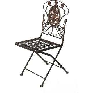 DanDiBo Gartenstuhl Metall Avis 1840 Metallstuhl Bistrostuhl Stuhl Garten Vintage Eisen Nostalgie Eisenstuhl Braun Antik - Braun