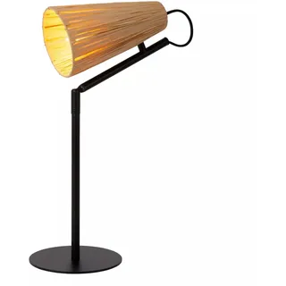 Tischleuchte Nachttisch Rattan Natur Schwarz 51,5 cm E14 Tischlampe Schlafzimmer