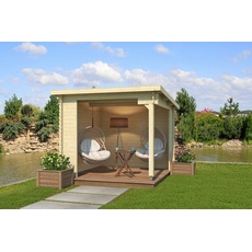 Bild von Gartenhaus »Unterstand/Lounge Buffalo 275«, Unterstand / Lounge 28mm, Fundamentmass 2750x2750, Naturbelassen, beige