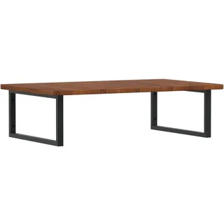 vidaXL Waschtischplatte mit Halterung Stahl und Massivholz Eiche - Braun
