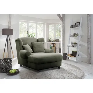 Home Affaire XXL-Sessel Oase Polyester 120 x 101 x 142 cm Grün mit 2 Zierkissen & Massivholzfüße