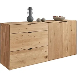 Valnatura Sideboard , Wildeiche , Metall , Wildeiche , massiv,mehrschichtige Massivholzplatte (Tischlerplatte) , 1 Fächer , 2 Schubladen , 181.9x87.9x45.2 cm , Beimöbel erhältlich, umfangreiches Zubehör erhältlich, Beleuchtung , Wohnzimmer, Wohnwände, Wohnwand-Serien