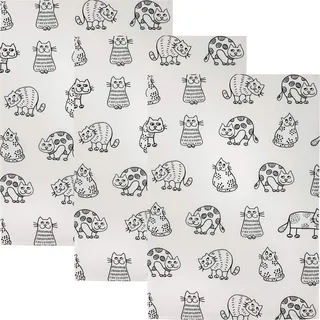 Kracht Geschirrtuch "Katzenreihe" 3er-Pack Halbleinen Katzen Größe 50x70 cm
