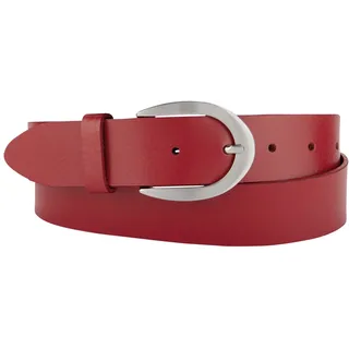 BERND GÖTZ Ledergürtel mit glänzender Schließe in Hufeisenform, rot