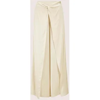 Stoffhose MADELEINE "Palazzo-Hose Sommerliche Stoffhose mit Überwurf", Damen, Gr. 38, N-Gr, weiß (perlweiß), Obermaterial: 100% Acetat CA., Hosen Stoffhose