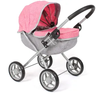 Bayer Chic 2000 Puppenwagen Lilli, Kleiner Puppenwagen für die jüngsten Puppenmuttis, Melange Pink