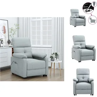 vidaXL Relaxsessel Elektrisch Hellgrau Stoff -  Sessel - Grau