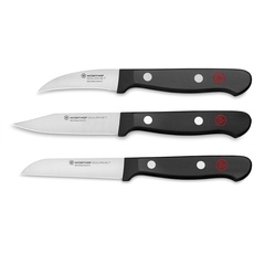 WÜSTHOF Gourmet Gemüsemessersatz mit 3 Messern, 6cm, 8cm, 8cm, Schwarz,silber