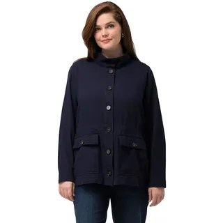 Ulla Popken, Damen, große Größen, Leinenmix Jacke Stehkragen