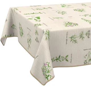 Tischdecke aus Stoff Textil abwaschbar Tischwäsche Tischtuch Baumwolle Polyester Aromatic Bio Rund 140cm In-/Outdoor Tischdecke