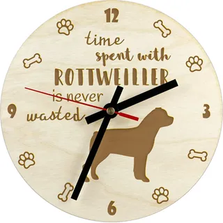 Rottweiler - Uhr mit Hund, Holzuhr mit Gravur, personalisierte Uhr von Art-Dog