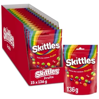 Skittles Fruits, fruchtige Kaubonbons, 15 x 136 g