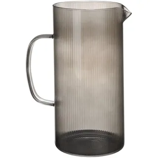 Karaffe "KARINA", schwarz, B:17cm H:22cm T:11cm Ø:11cm, Glas, SCHÖNER WOHNEN-KOLLEKTION, Karaffen, Karaffe, Glaskaraffe, 1,7l mit geriffelter Oberfläche