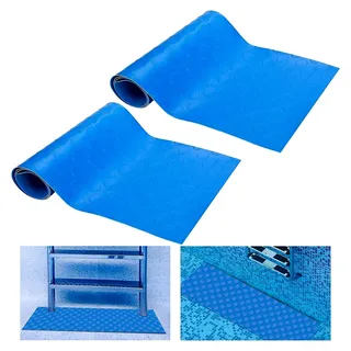 2 Stück 90x23CM Schwimmbadleitermatte, Pool Schutzmatte, Anti-Rutsch Leitermatte für Schwimmbäder, Schutzmatte für Poolleiter, Poolunterlage mit rutschfester Textur für Schritte, Treppen, Leitern
