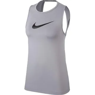 Nike Damen W NP Tank Essential Swoosh Top, Particle Grey/(Black), L