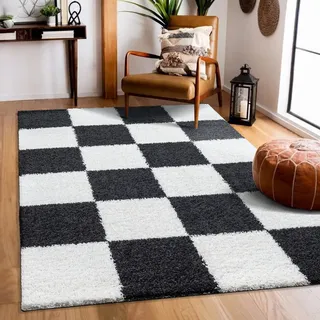 Sanat Milano 1250 Hochflorteppich 160 x 230 cm Schwarz