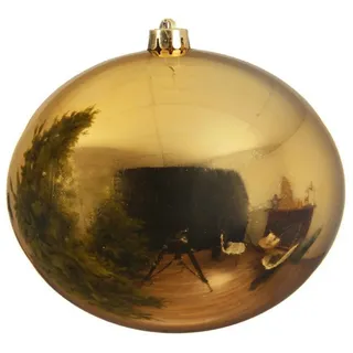 Kaemingk Bruchfeste Outdoor XXL Weihnachtskugel Goldfarben Ø 25 cm aus Kunststoff