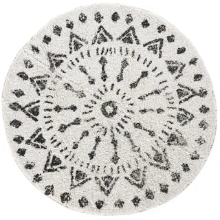 Badteppich Baumwolle weiß 70cm Badematte Duschvorleger Rund Deko skandinavisch