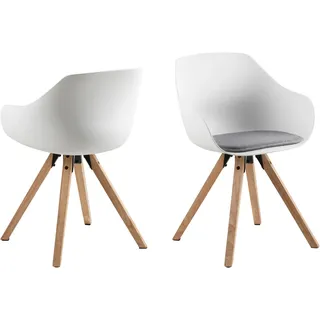 Actona Tina Esszimmerstuhl mit Armlehne Rubberwood/Stoff