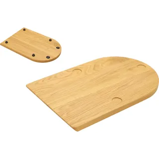 HOLZPLATTE AUS EICHE, LACKIERT FÜR THERMOMIX 7 MIT ROLLEN TM7 Unterlage
